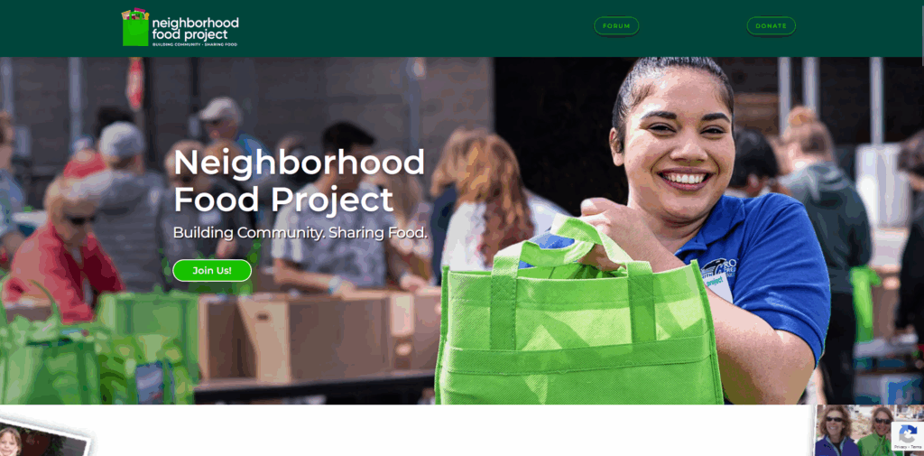 Web design for Neighborhood Food Project